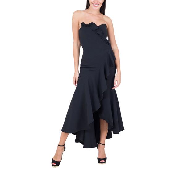 SHOSHANNA Black Ruffled Midi Dress size 12 - Picture 1 of 7